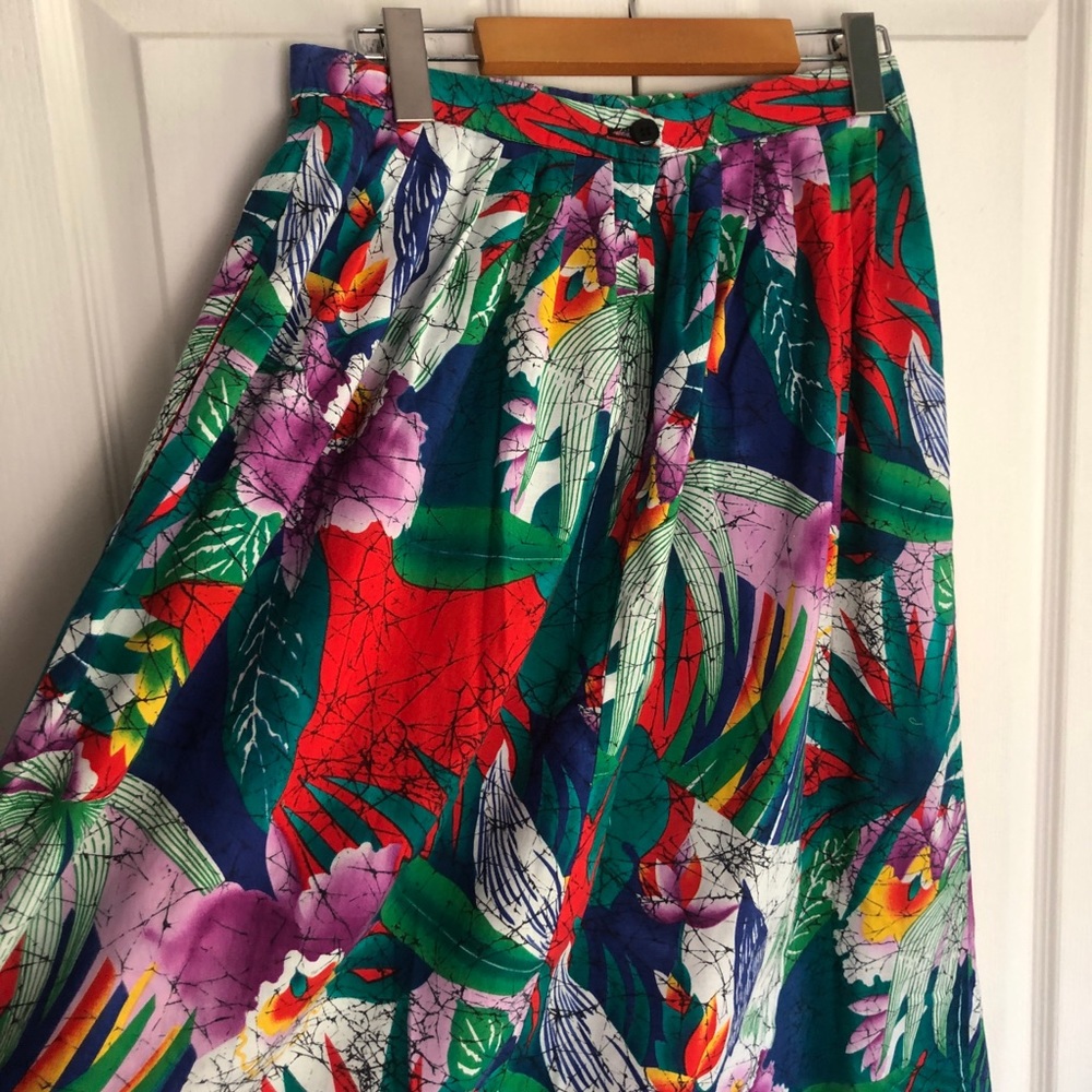 Floral Skirt Midi Length Quirky Chic
